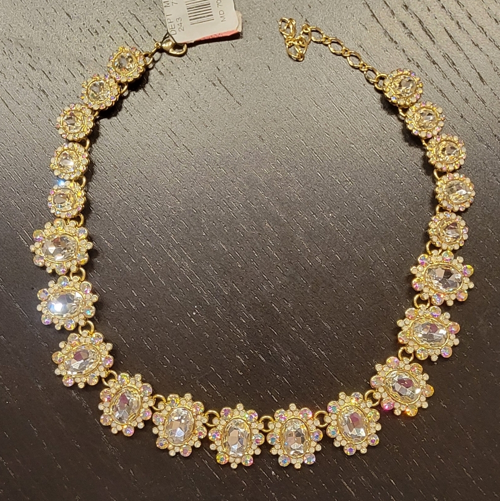 Betsy Johnson, New, Elegant Gold And Iridescent Jewels,  Women's Necklace